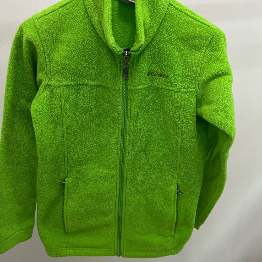 Girls Columbia green fleece jacket